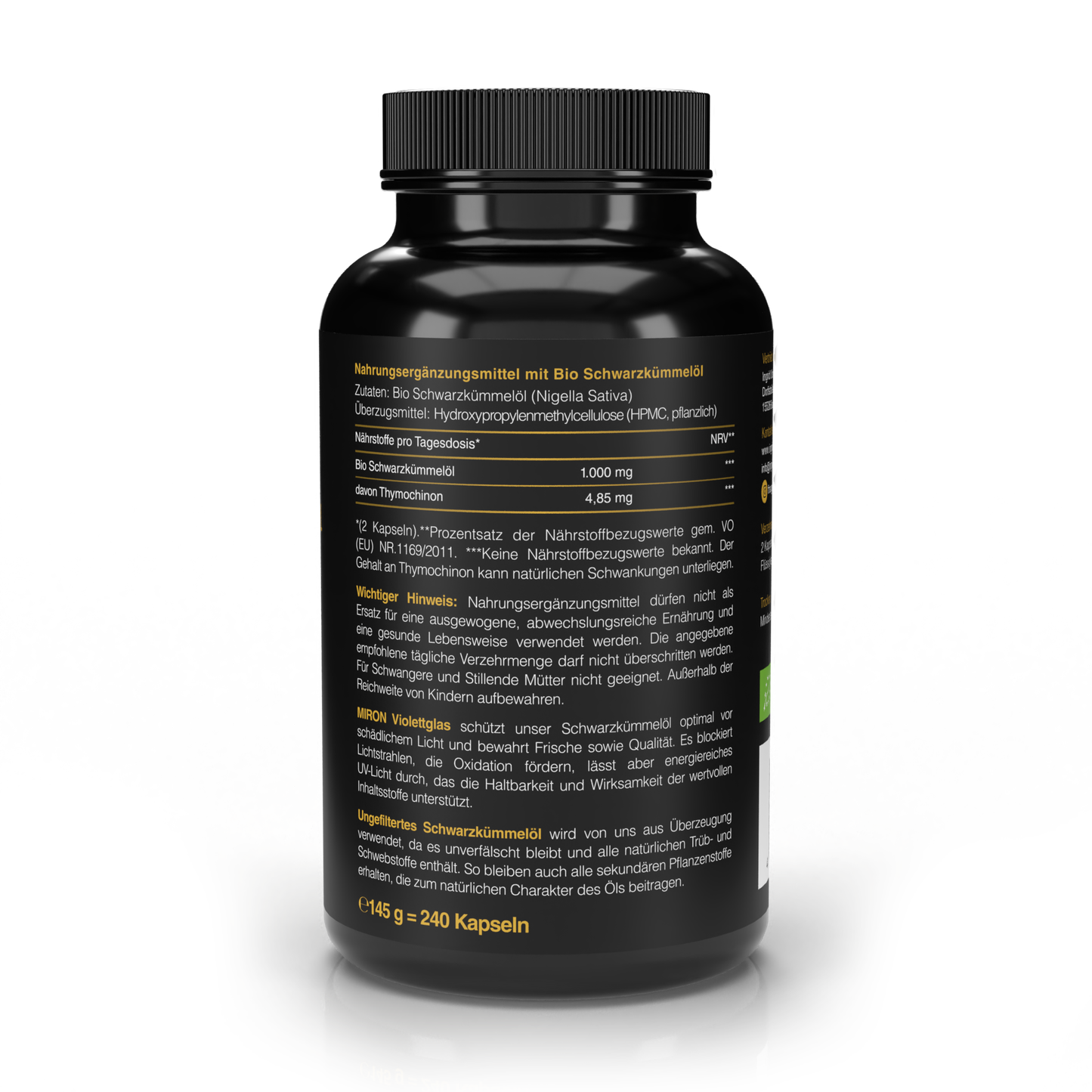 1 x Bio Schwarzkümmel Kapseln 240 Stück